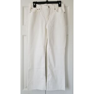 J. Crew 9" Demi‎ Boot Crop Jeans Billie Size 26 White Raw Hem NWT BQ301